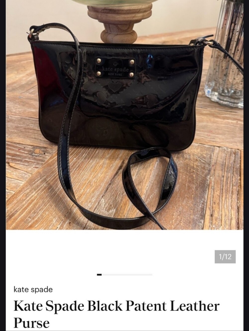 kate spade Black Patent Leather Crossbody Purse